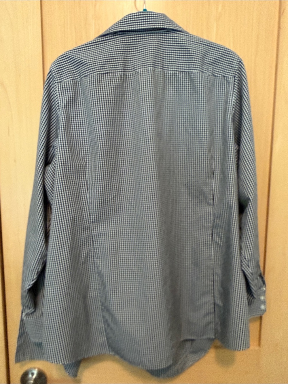 Lands' End Black & White Gingham Button-Down Shirt - Picture 4 of 5